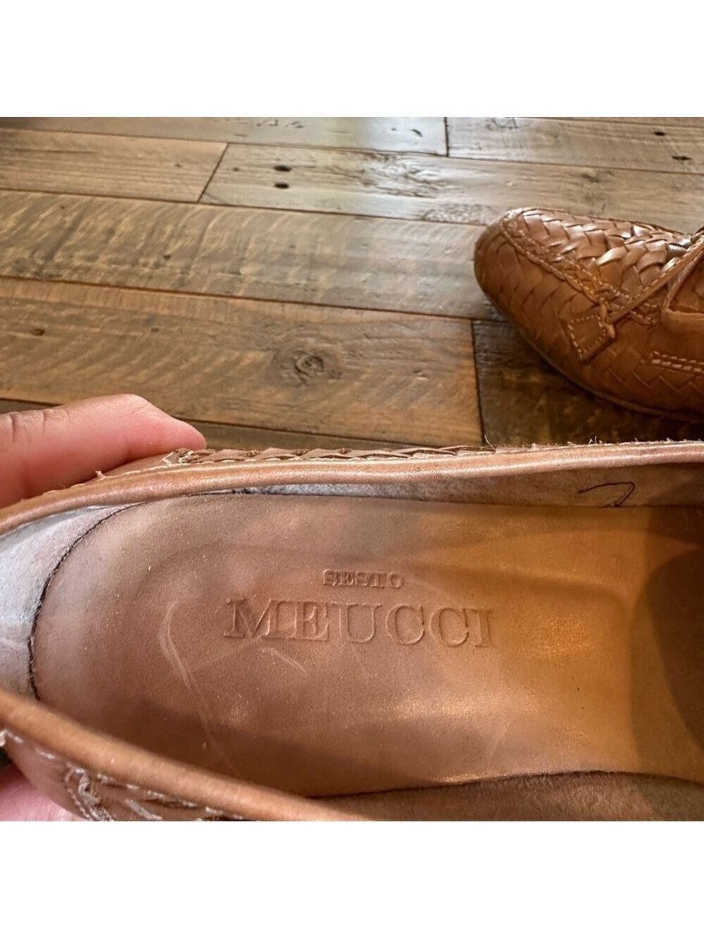 Sesto Meucci Tan Leather Tasseled LoafersSize 6.5N - Picture 6 of 7